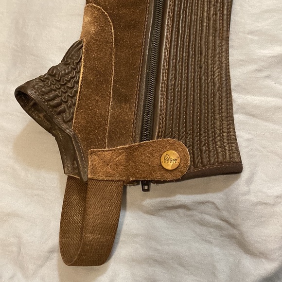 Equestrian suede brown half chaps - Picture 4 of 6